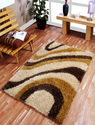 

MY HOUSE Beige Polyester Carpet(120 cm X 180 cm)