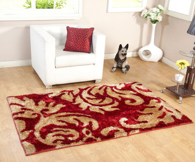 

Hand Tex Maroon Polyester Carpet(90 cm X 150 cm)