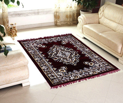 

Superb Furnishings Maroon Cotton Polyester Blend Carpet(122 cm X 183 cm)