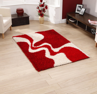 PRESTO Red Polyester Carpet(3 ft,  X 5 ft, Rectangle)