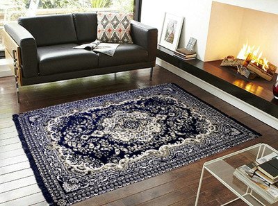 

ABhomedecor Blue Chenille Carpet(182 cm X 274 cm)