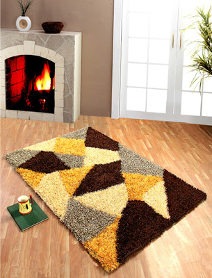 

MY HOUSE Brown Polyester Carpet(120 cm X 180 cm)