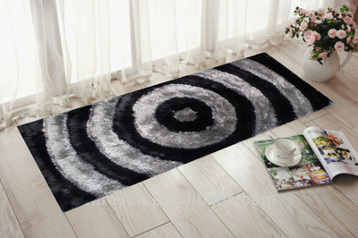 PRESTO Black Polyester Carpet(2 ft,  X 5 ft, Rectangle)