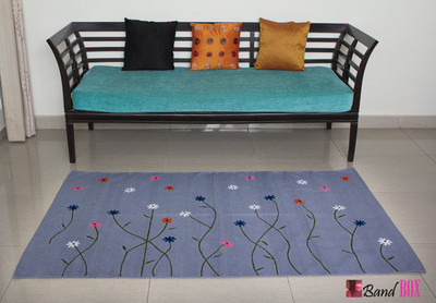 

Band Box Grey Cotton Area Rug(76 cm X 50 cm)
