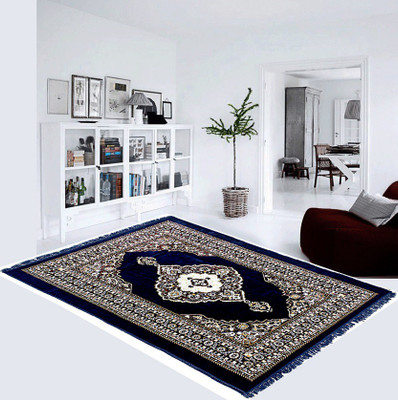 

Superb Furnishings Dark Blue, Multicolor Cotton Polyester Blend Carpet(152 cm X 213 cm)