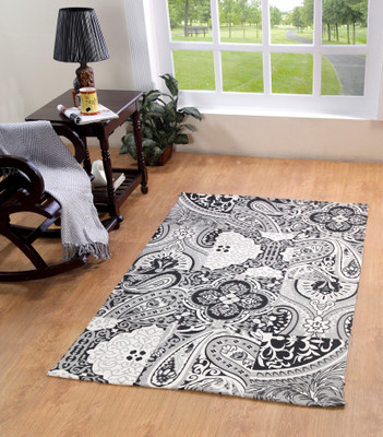 

MY HOUSE Black Cotton Area Rug(120 cm X 180 cm)