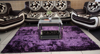 

New Fabric Art Purple Cotton Polyester Blend Carpet(92 cm X 152 cm)