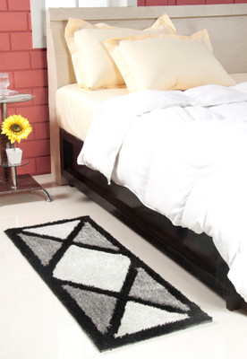 

MY HOUSE Black Polyester Carpet(45 cm X 127 cm)