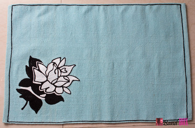 

Band Box Blue Cotton Area Rug(76 cm X 50 cm)