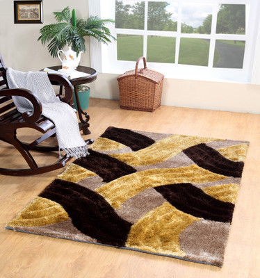 

MY HOUSE Brown Polyester Carpet(120 cm X 180 cm)
