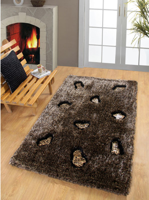 

MY HOUSE Brown Polyester Carpet(120 cm X 180 cm)