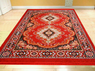 MSB FAB Red Cotton Carpet(4 ft,  X 6 ft, Rectangle)