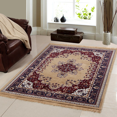 MY HOUSE Beige Acrylic Carpet(120 cm X 180 cm)