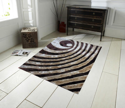 Presto Brown Polyester Carpet(90 cm X 150 cm)