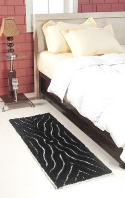 

MY HOUSE Black Polyester Carpet(45 cm X 127 cm)