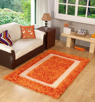

MY HOUSE Orange Polyester Carpet(120 cm X 180 cm)