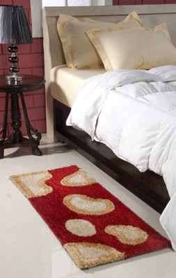 

MY HOUSE Red Polyester Carpet(45 cm X 127 cm)