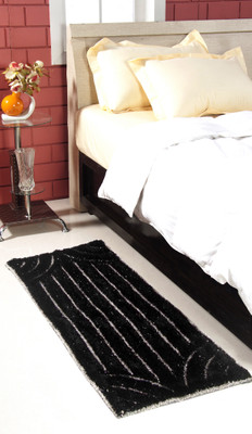 

MY HOUSE Black Polyester Carpet(45 cm X 127 cm)