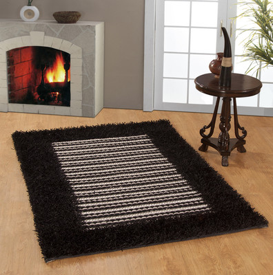 

MY HOUSE Black Polyester Carpet(120 cm X 180 cm)