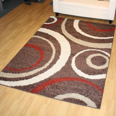 Presto Brown Polyester Carpet(90 cm X 150 cm)