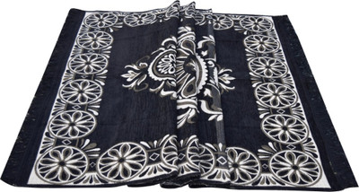 AERONIANS Black Chenille Carpet(5 ft,  X 7 ft, Rectangle)