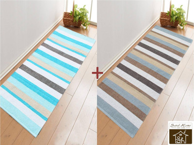 

Saral Home Blue Cotton Area Rug(70 cm X 180 cm)