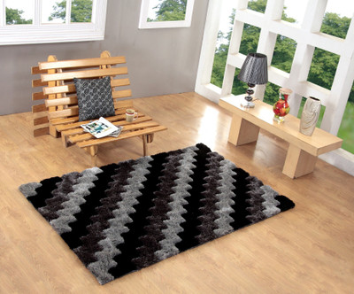 

Excel Bazaar Black Polyester Area Rug(90 cm X 150 cm)