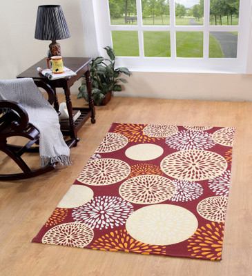 

MY HOUSE Red Cotton Area Rug(120 cm X 180 cm)
