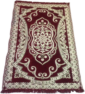 

MACHROLI PRINTS Maroon Velvet Carpet(150 cm X 210 cm)