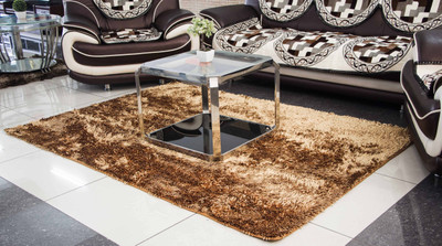 

New Fabric Art Gold Cotton Polyester Blend Carpet(152 cm X 213 cm)