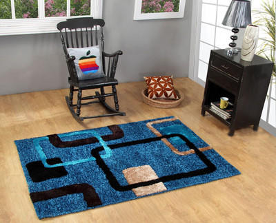 

Excel Bazaar Blue Polyester Carpet(120 cm X 180 cm)