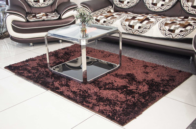

New Fabric Art Brown Cotton Polyester Blend Carpet(152 cm X 213 cm)