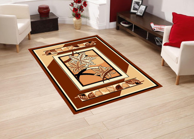 PRESTO Brown Polyester Carpet(3 ft,  X 5 ft, Rectangle)