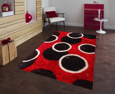 PRESTO Red Polyester Carpet(3 ft,  X 5 ft, Rectangle)