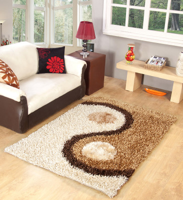 

MY HOUSE Beige Polyester Carpet(120 cm X 180 cm)