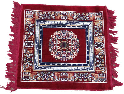SHC Maroon Velvet, Polyester Area Rug(46 cm X 46 cm)