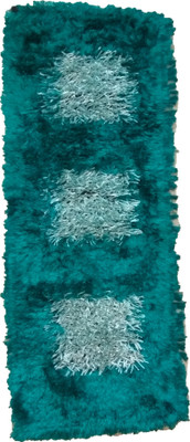 

First Look Trend Green, White Cotton Polyester Blend Carpet(60 cm X 135 cm)