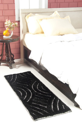 

MY HOUSE Black Polyester Carpet(45 cm X 127 cm)