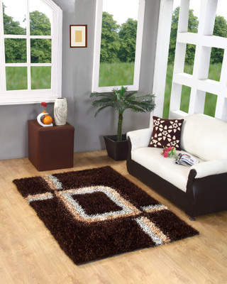 

MY HOUSE Brown Polyester Carpet(120 cm X 180 cm)