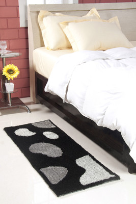 

MY HOUSE Black Polyester Carpet(45 cm X 127 cm)