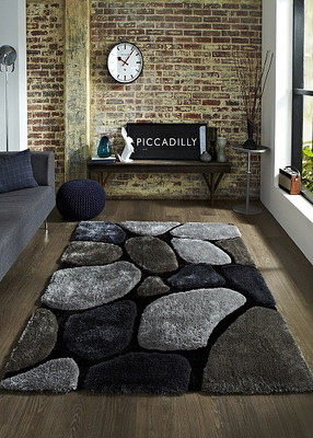 Presto Grey Polyester Carpet(120 cm X 180 cm)