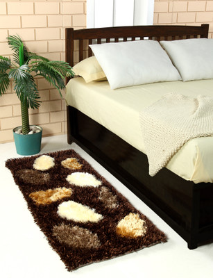 MY HOUSE Brown Polyester Runner(56 cm X 145 cm)