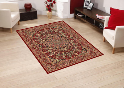 PRESTO Red PP (Polypropylene) Carpet(4 ft,  X 6 ft, Rectangle)