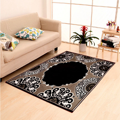 Countingbeds Black Chenille Carpet(214 cm X 153 cm)