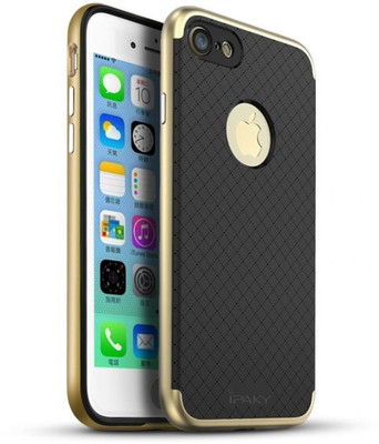 CASE CREATION Back Cover for Apple iPhone 7 Plus New Premium Latest Original Branded Luxury Royal look iPaky High Quality TPU+PC Ultra Thin material Hybird Armor Military Grade Imported Frame Design Shockproof Protective Back Dotted Silicon Bumper Safe Case Cover(Gold, Pack of: 1)