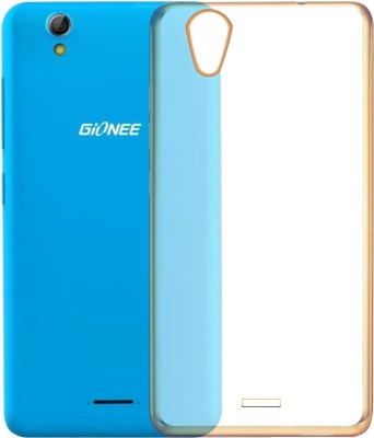 CASE CREATION Back Cover for Gionee Pioneer P5 mini Ultra Thin Perfect Fitting Premium Imported High quality 0.3mm Crystal Clear Totu Silicone Transparent Flexible Soft Golden Border Corner protection with TPU Slim Back Case Back Cover(Transparent, Silicon, Pack of: 1)