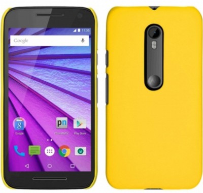 CASE CREATION Back Cover for Motorola Moto X Play Dual SIM, MotoXPlay, Motorola Moto Xplay Rubberized Cover Matte Finish(Yellow, Pack of: 1)