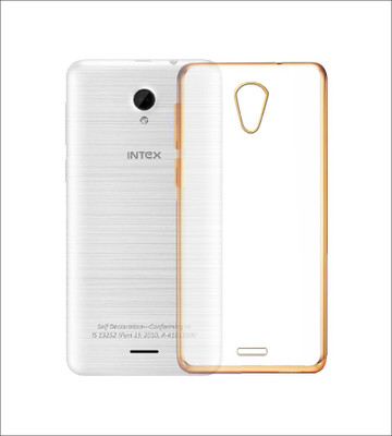 Case Creation Back Cover for Intex Aqua Q7(Golden Border Transparent, Flexible Case) Flipkart