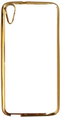puri enterprises Back Cover for HTC Desire 825(Gold, Transparent, Pack of: 1)