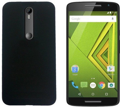 Cell loid Back Cover for Motorola Moto X Play Black Cell loid Plain Cases Covers